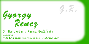 gyorgy rencz business card